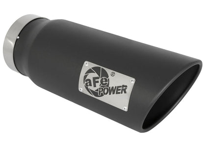 aFe Power MACH Force - Xp 5in In x 6in Out x 15in L Bolt - On 409 SS Exhaust Tip - Black - Catback - aFe