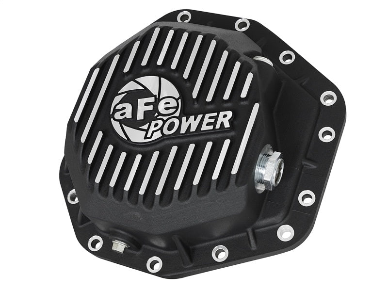 aFe Power Pro Ser Rear Diff Cover Black w/Mach Fins 2017 Ford Diesel Trucks V8 - 6.7L(td) Dana M275 - 14 - Diff Covers - aFe