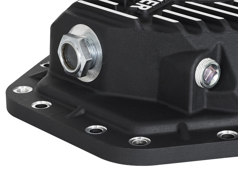 aFe Power Pro Ser Rear Diff Cover Black w/Mach Fins 2017 Ford Diesel Trucks V8 - 6.7L(td) Dana M275 - 14 - Diff Covers - aFe