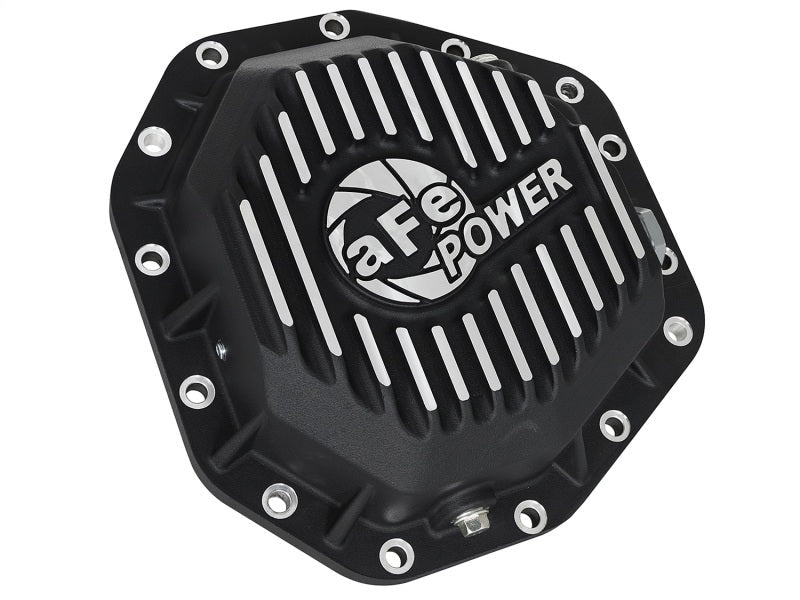 aFe Power Pro Ser Rear Diff Cover Black w/Mach Fins 2017 Ford Diesel Trucks V8 - 6.7L(td) Dana M275 - 14 - Diff Covers - aFe