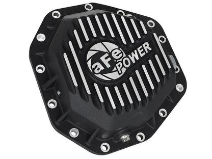 aFe Power Pro Ser Rear Diff Cover Black w/Mach Fins 2017 Ford Diesel Trucks V8 - 6.7L(td) Dana M275 - 14 - Diff Covers - aFe
