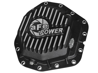 aFe Power Rear Diff Cover Black w/Machined Fins 17 Ford F - 350/F - 450 6.7L (td) Dana M300 - 14 (Dually) - Diff Covers - aFe