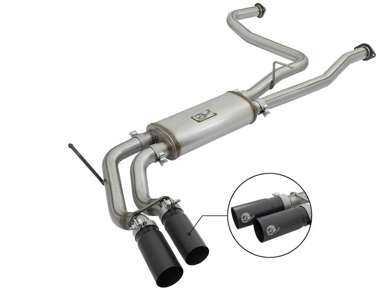 aFe POWER Rebel Series 2 - 1/2in 409 SS Cat Back Exhaust w/ Black Tips 16 - 17 Nissan Titan V8 5.6L - Catback - aFe