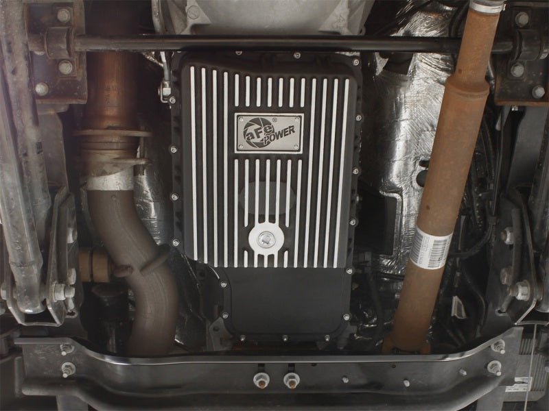 aFe Power Transmission Pan Black Machined 11 - 14 Ford 6R140 Trucks V8 6.7L (td) - Diff Covers - aFe