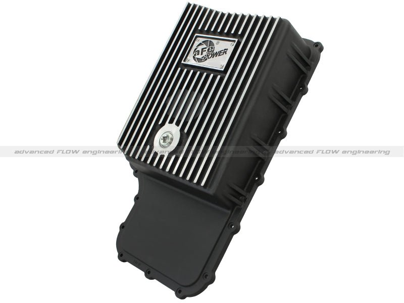 aFe Power Transmission Pan Black Machined 11 - 14 Ford 6R140 Trucks V8 6.7L (td) - Diff Covers - aFe
