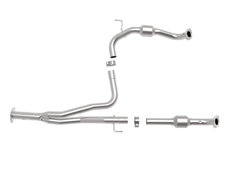 aFe Power Twisted Steel Y - Pipe w/ Cat SS 16 - 20 Toyota Tacoma V6 3.5L (4WD Only) - Headers & Manifolds - aFe