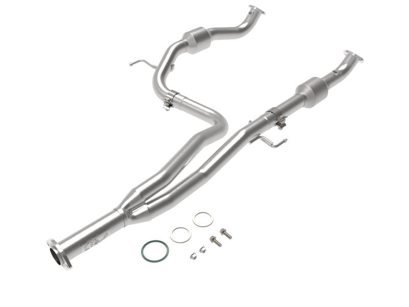 aFe Power Twisted Steel Y - Pipe w/ Cat SS 16 - 20 Toyota Tacoma V6 3.5L (4WD Only) - Headers & Manifolds - aFe