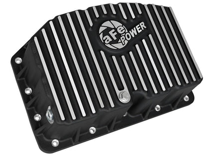 AFE Pro Series Engine Oil Pan Black w/Machined Fins; 11 - 16 Ford Powerstroke V8 - 6.7L (td) - Diff Covers - aFe
