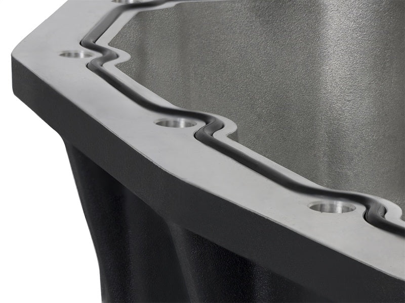 AFE Pro Series Engine Oil Pan Black w/Machined Fins; 11 - 16 Ford Powerstroke V8 - 6.7L (td) - Diff Covers - aFe