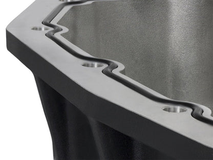 AFE Pro Series Engine Oil Pan Black w/Machined Fins; 11 - 16 Ford Powerstroke V8 - 6.7L (td) - Diff Covers - aFe