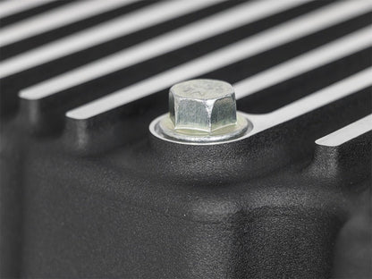 AFE Pro Series Engine Oil Pan Black w/Machined Fins; 11 - 16 Ford Powerstroke V8 - 6.7L (td) - Diff Covers - aFe