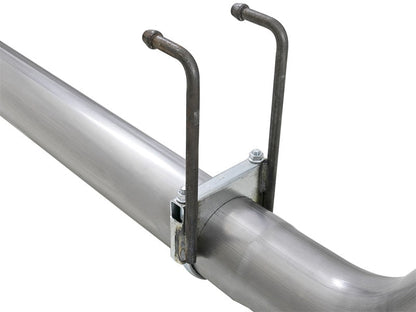 aFe Rebel XD 4in SS DPF - Back Exhaust 17 - 18 Ford Diesel Trucks V8 - 6.7L (td) w/ Dual Black Tips - DPF Back - aFe