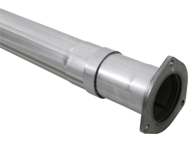 aFe Rebel XD 4in SS DPF - Back Exhaust 17 - 18 Ford Diesel Trucks V8 - 6.7L (td) w/ Dual Black Tips - DPF Back - aFe