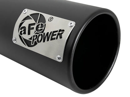 aFe SATURN 4S 4in SS Intercooled Exhaust Tip - Black 4in In x 5in Out x 12in L Bolt - On - Tips - aFe