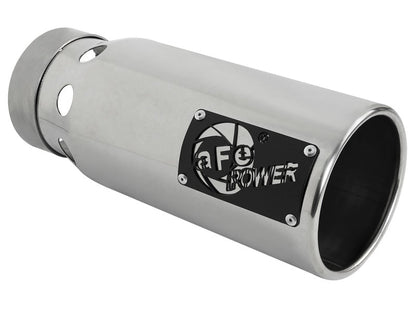 aFe SATURN 4S 4in SS Intercooled Exhaust Tip - Polished 4in In x 5in Out x 12in L Bolt - On - Tips - aFe