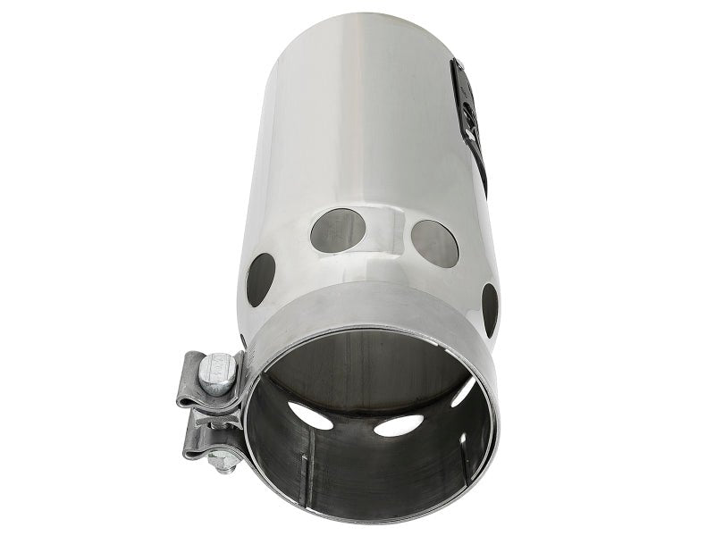 aFe SATURN 4S 4in SS Intercooled Exhaust Tip - Polished 4in In x 5in Out x 12in L Bolt - On - Tips - aFe