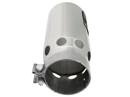 aFe SATURN 4S 4in SS Intercooled Exhaust Tip - Polished 4in In x 5in Out x 12in L Bolt - On - Tips - aFe