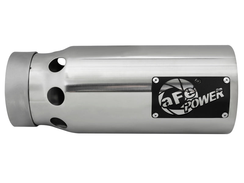 aFe SATURN 4S 4in SS Intercooled Exhaust Tip - Polished 4in In x 5in Out x 12in L Bolt - On - Tips - aFe