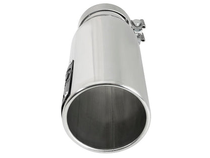 aFe SATURN 4S 4in SS Intercooled Exhaust Tip - Polished 4in In x 5in Out x 12in L Bolt - On - Tips - aFe