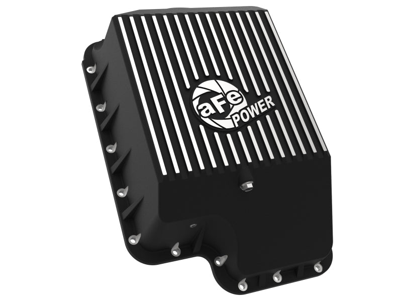 aFe Transmission Pan (Black); Ford Diesel Trucks 03 - 10 V8 - 6.0/6.4L (td) - Diff Covers - aFe