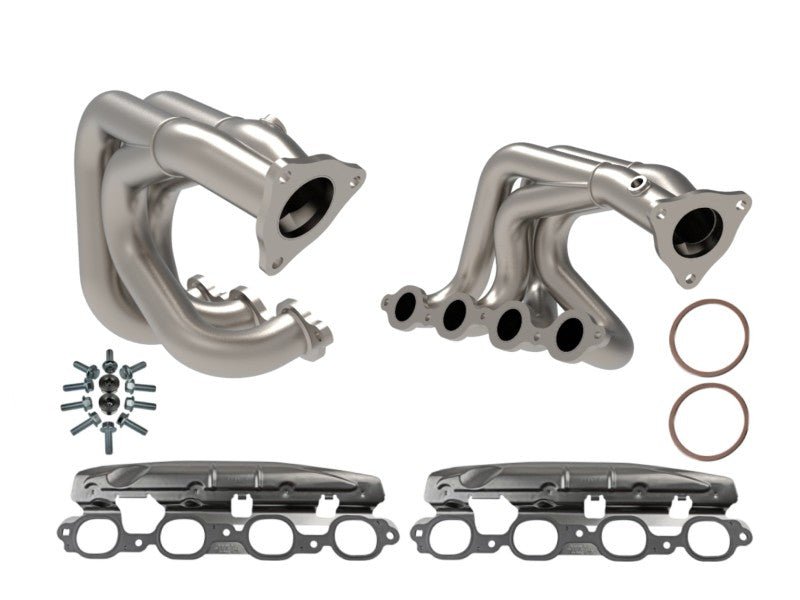 aFe Twisted 304SS Header 2020 Chevy Corvette (C8) 6.2L V8 - Titanium Ceramic Coated - Headers & Manifolds - aFe
