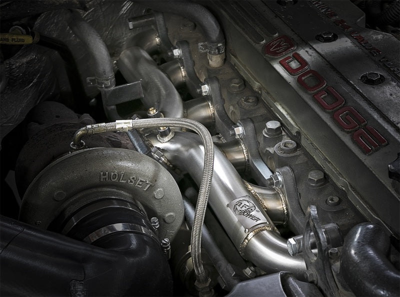 aFe Twisted Steel Header Turbo Manifold (T3) 98.5 - 02 Dodge Diesel Trucks L6 5.9L (td) - Headers & Manifolds - aFe