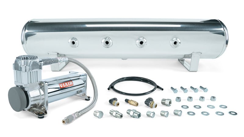 Air Lift 4 Gal. 7-Port Tank w/ Viair 444c Chrome Compressor (Incl. Fittings & Mounting Hardware)-Air Compressors-Air Lift