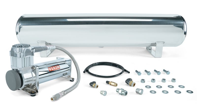 Air Lift 4 Gal. Polished Tank w/ Viair 444c Chrome Compressor (Incl. Fittings & Mounting Hardware)-Air Compressors-Air Lift