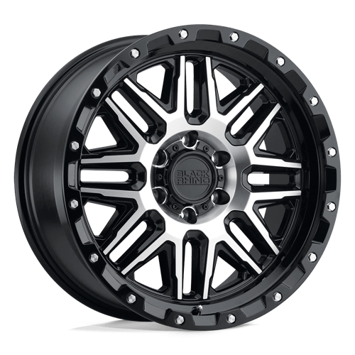 Black Rhino ALAMO Gloss Black W/ Mach Face 20x9 +12 6x139.7mm 112.1mm