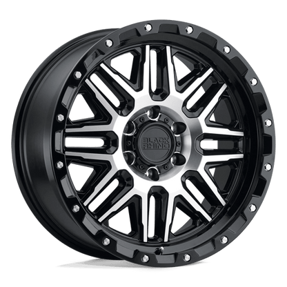 Black Rhino ALAMO Gloss Black W/ Mach Face 20x9 +12 6x139.7mm 112.1mm