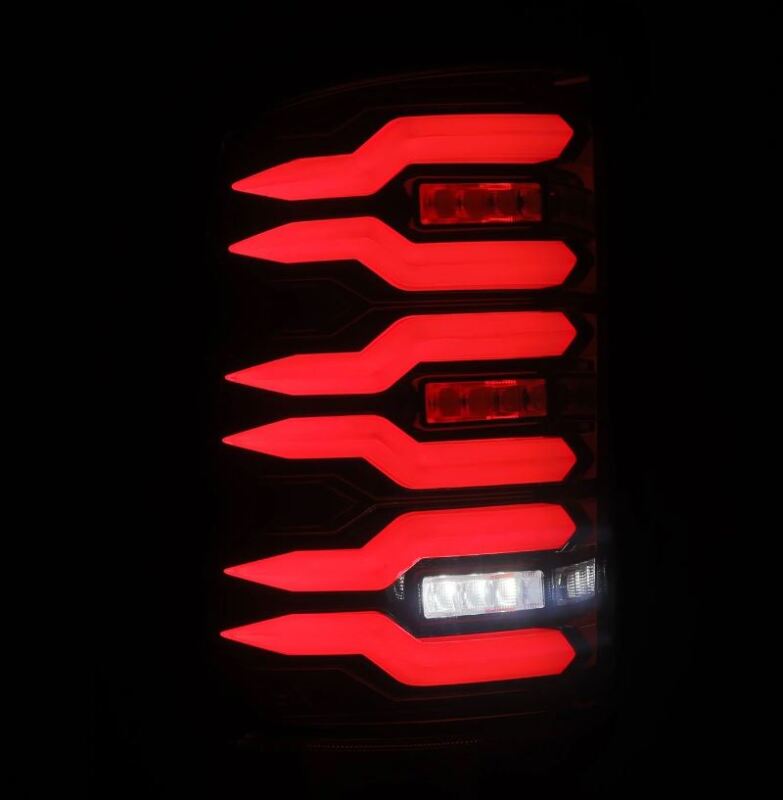AlphaRex 07-13 GMC Sierra 1500/07-14 2500/3500HD (No Clsc/Dually) Luxx-Series LED Tail Lghts Blk Red-Headlights-AlphaRex