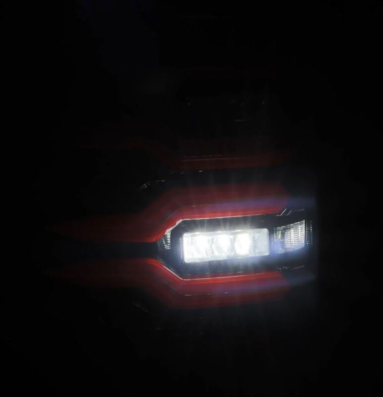 AlphaRex 07-13 GMC Sierra 1500/07-14 2500/3500HD (No Clsc/Dually) Luxx-Series LED Tail Lghts Blk Red-Headlights-AlphaRex
