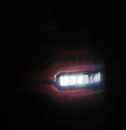 AlphaRex 07-13 GMC Sierra 1500/07-14 2500/3500HD (No Clsc/Dually) Luxx-Series LED Tail Lghts Blk Red-Headlights-AlphaRex