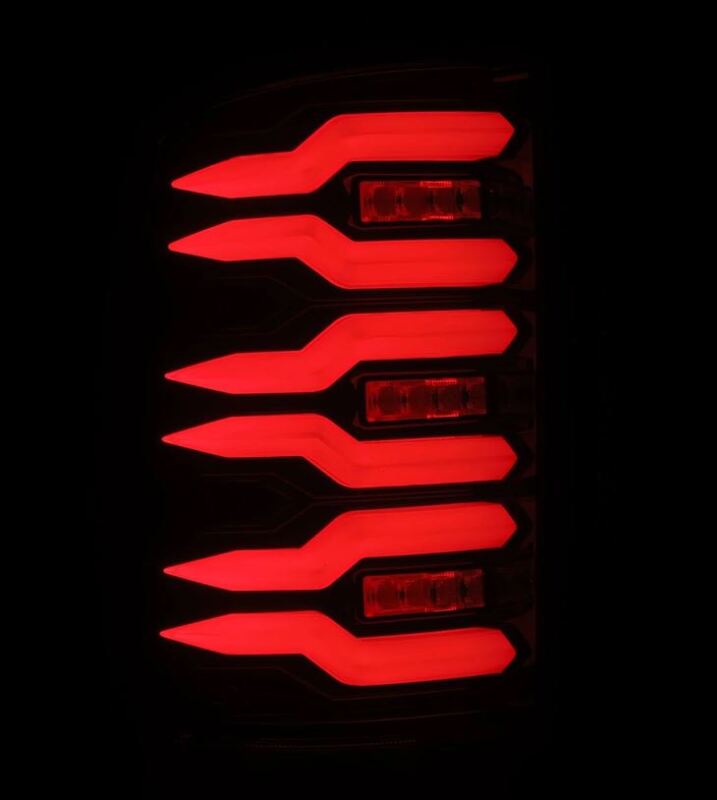 AlphaRex 07-13 GMC Sierra 1500/07-14 2500/3500HD (No Clsc/Dually) Luxx-Series LED Tail Lghts Blk Red-Headlights-AlphaRex