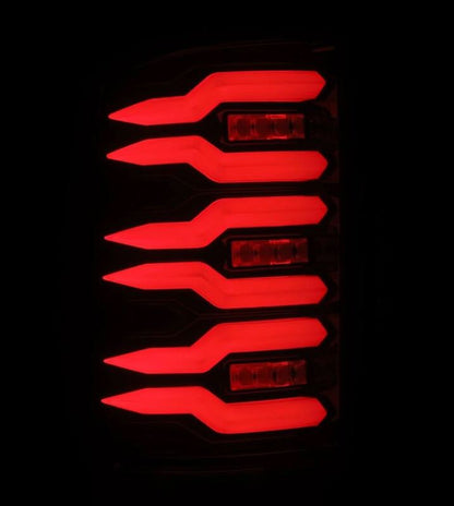 AlphaRex 07-13 GMC Sierra 1500/07-14 2500/3500HD (No Clsc/Dually) Luxx-Series LED Tail Lghts Blk Red-Headlights-AlphaRex