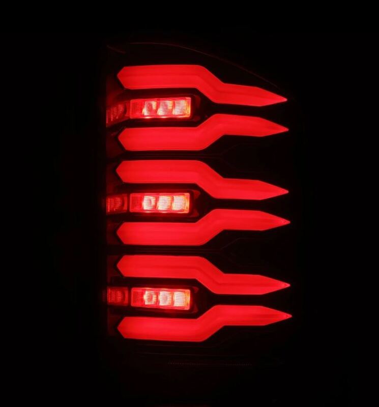 AlphaRex 07-14 Chevrolet Silverado 1500/2500HD/3500HD Luxx-Series LED Tail Lights Black/Red-Headlights-AlphaRex