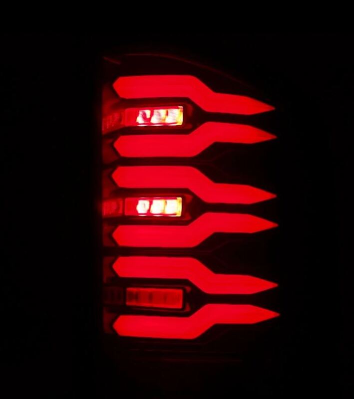 AlphaRex 07-14 Chevrolet Silverado 1500/2500HD/3500HD Luxx-Series LED Tail Lights Black/Red-Headlights-AlphaRex