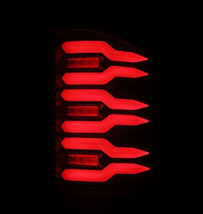 AlphaRex 07-14 Chevrolet Silverado 1500/2500HD/3500HD Luxx-Series LED Tail Lights Black/Red-Headlights-AlphaRex