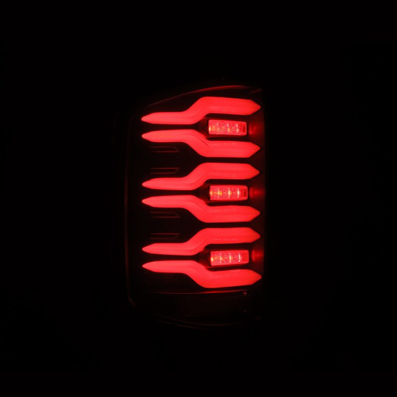 AlphaRex 14-18 Chevrolet Silverado Luxx-Series LED Tail Lights Black w/Activ Light/Seq Signal-Tail Lights-AlphaRex