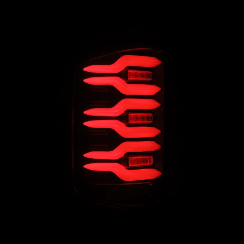 AlphaRex 14-18 Chevrolet Silverado Luxx-Series LED Tail Lights Black w/Activ Light/Seq Signal-Tail Lights-AlphaRex