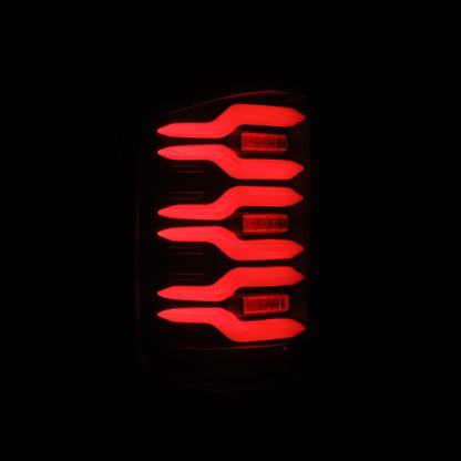 AlphaRex 14-18 Chevrolet Silverado Luxx-Series LED Tail Lights Black w/Activ Light/Seq Signal-Tail Lights-AlphaRex