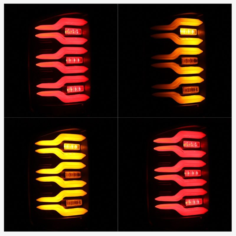 AlphaRex 14-18 Chevrolet Silverado Luxx-Series LED Tail Lights Black w/Activ Light/Seq Signal-Tail Lights-AlphaRex