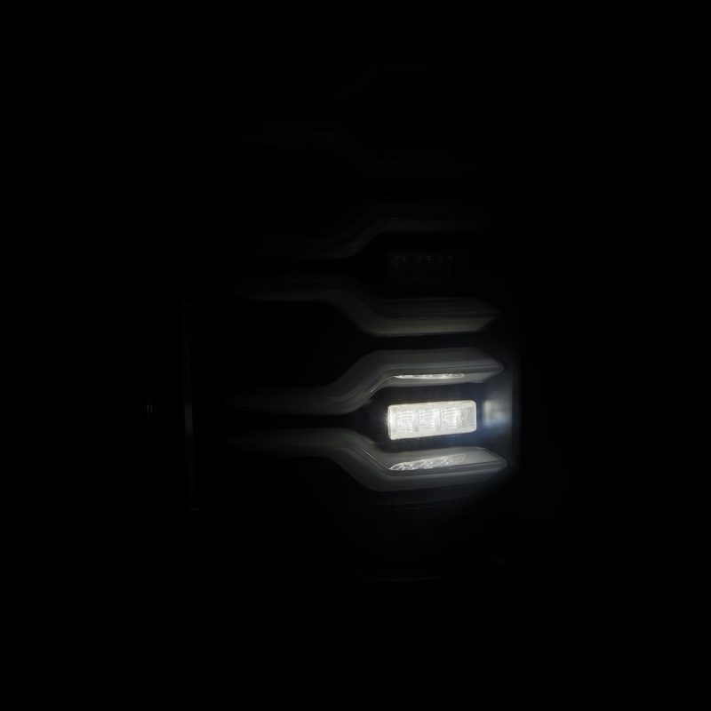 AlphaRex 14-18 Chevrolet Silverado Luxx-Series LED Tail Lights Black w/Activ Light/Seq Signal-Tail Lights-AlphaRex