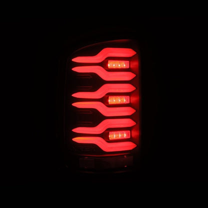 AlphaRex 14-18 GMC Sierra 1500/2500HD/3500HD LUXX-Series LED Tail Lights Blk w/Actv Light & Seq. Sig-Headlights-AlphaRex