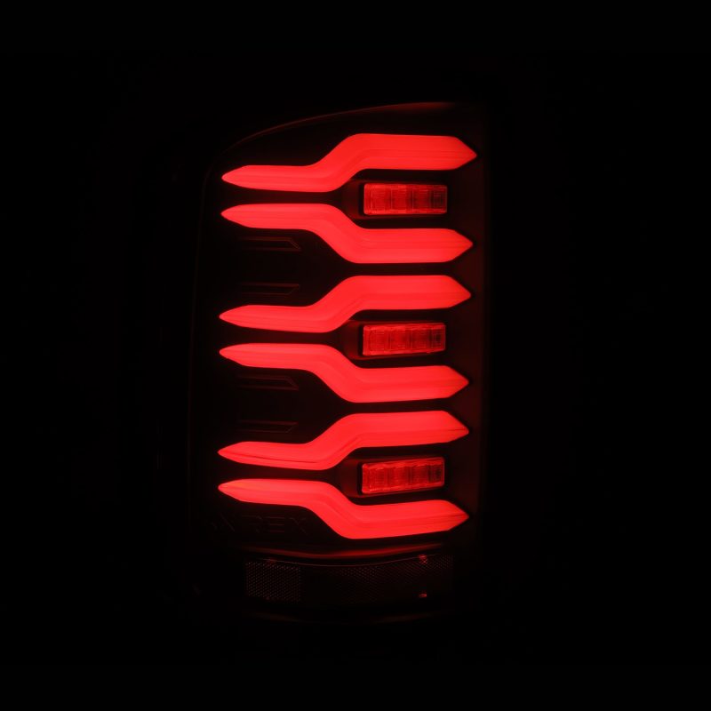 AlphaRex 14-18 GMC Sierra 1500/2500HD/3500HD LUXX-Series LED Tail Lights Blk w/Actv Light & Seq. Sig-Headlights-AlphaRex