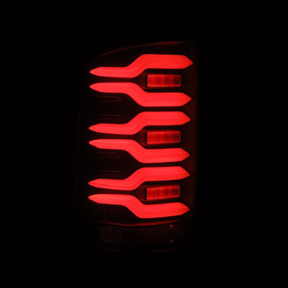 AlphaRex 14-18 GMC Sierra 1500/2500HD/3500HD LUXX-Series LED Tail Lights Blk w/Actv Light & Seq. Sig-Headlights-AlphaRex
