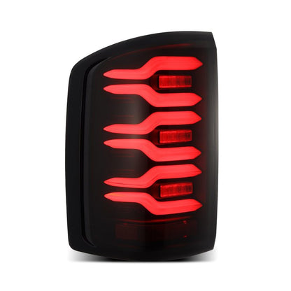 AlphaRex 14-18 GMC Sierra 1500/2500HD/3500HD LUXX-Series LED Tail Lights Blk w/Actv Light & Seq. Sig-Headlights-AlphaRex