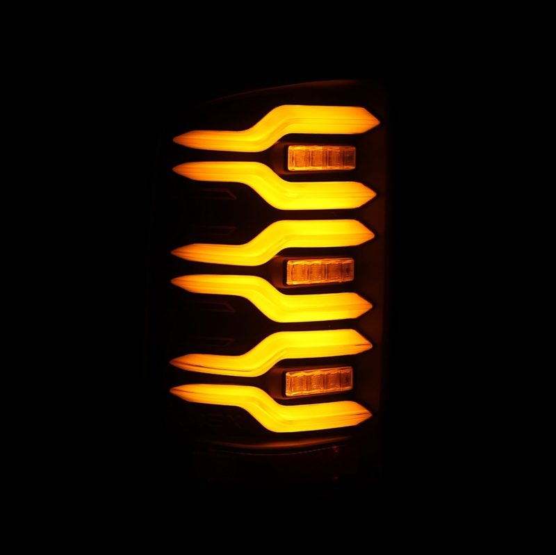 AlphaRex 14-18 GMC Sierra 1500/2500HD/3500HD LUXX-Series LED Tail Lights Blk w/Actv Light & Seq. Sig-Headlights-AlphaRex