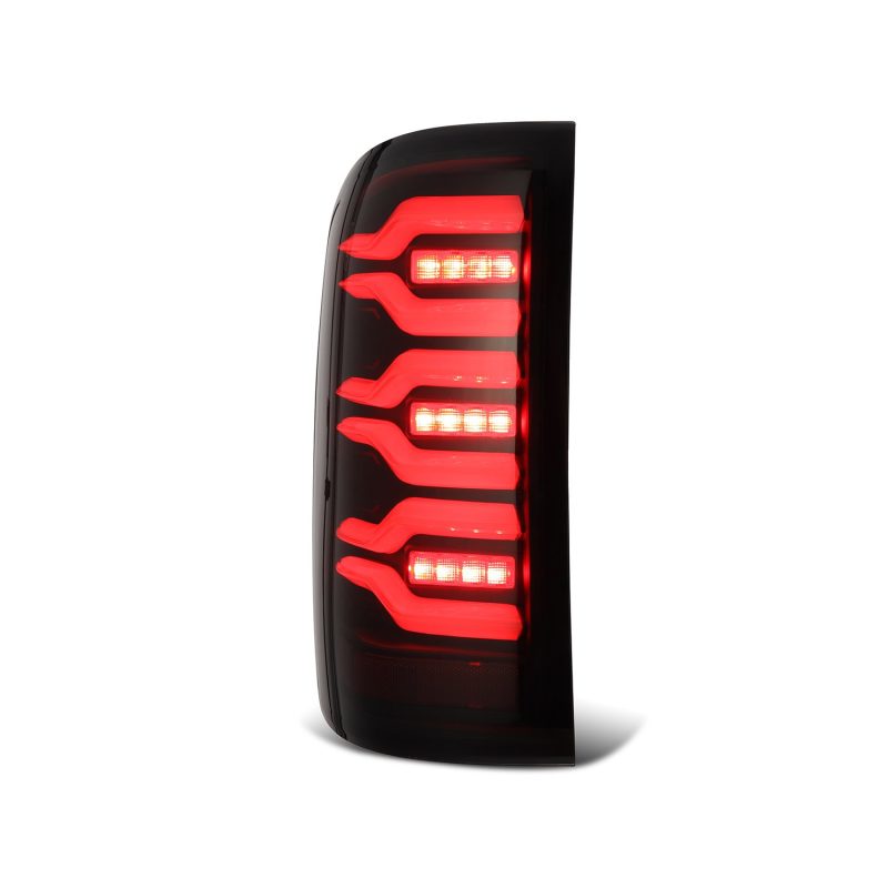 AlphaRex 14-18 GMC Sierra 1500/2500HD/3500HD LUXX-Series LED Tail Lights Blk w/Actv Light & Seq. Sig-Headlights-AlphaRex