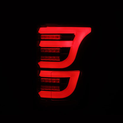 AlphaRex 15-20 Ford F-150 Luxx LED Tail Lights (Pair) Black/Red (Not For Blind Spot Sensor Models)-Headlights-AlphaRex